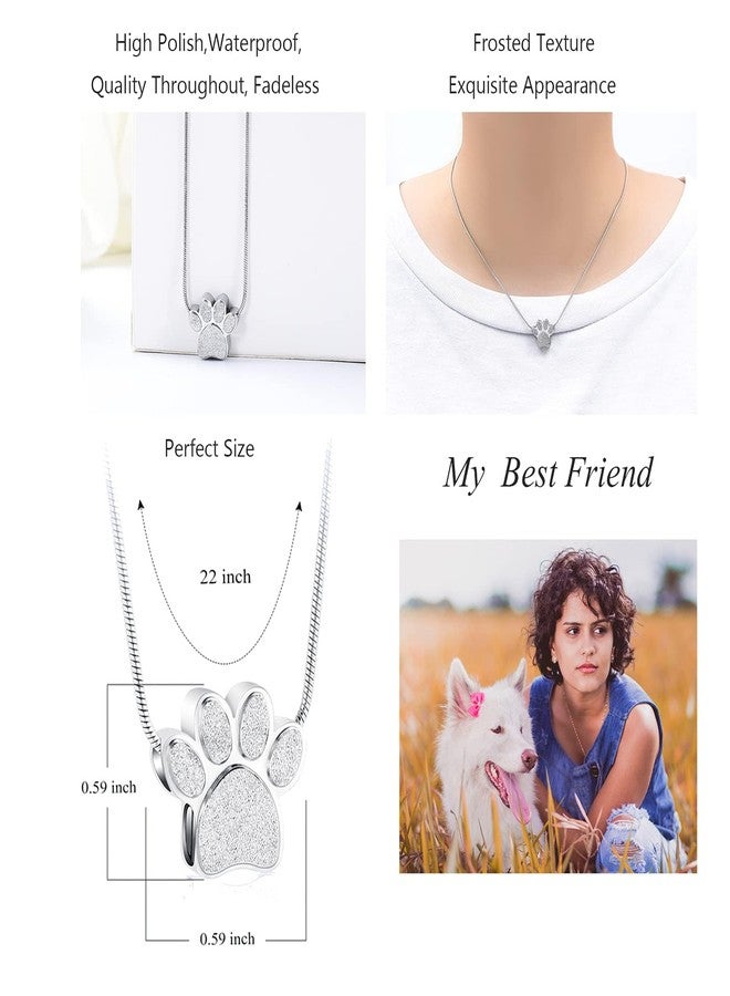 Hearbeingt Pet Cremation Jewelry for Ashes Urn Necklace Paw Print Pet Keepsake Jewelry for Dog's/Cat's Ashes Pendant Memorial Gifts - Image 2